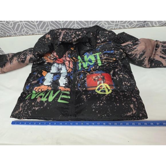 Once Again Rare Graffiti Puffer Jacket Mens Xl Not Naive - Picture 10 of 10